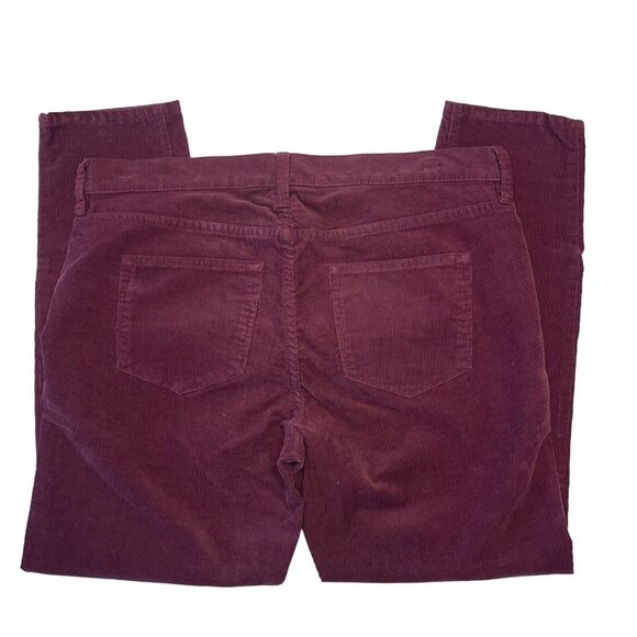 J Crew Factory Women Corduroy Pant SZ 31 Burgandy Slim Fit Mid Rise Comfy Pant - Picture 3 of 10